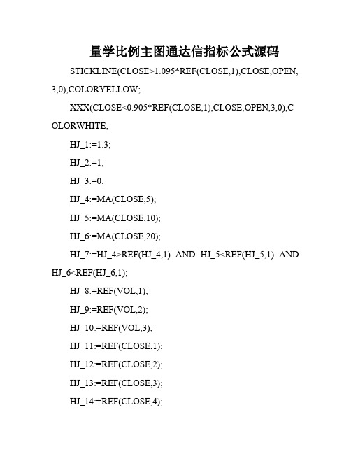 量学比例主图通达信指标公式源码