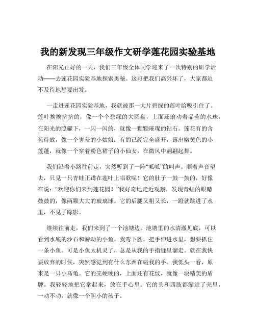 我的新发现三年级作文研学莲花园实验基地