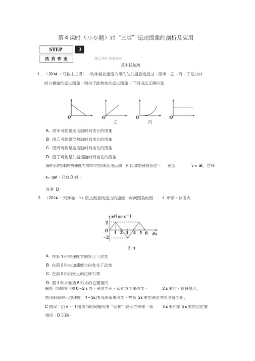 高考物理一轮复习1.4(小专题)对“三类”运动图象的剖析及应用课时作业新人教版必修1