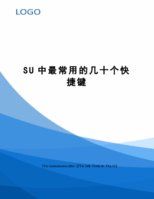 SU中最常用的几十个快捷键