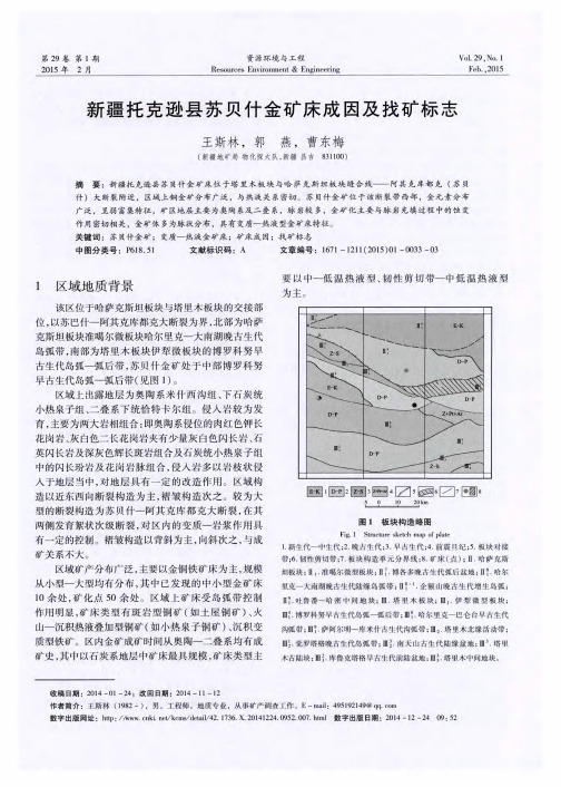 新疆托克逊县苏贝什金矿床成因及找矿标志