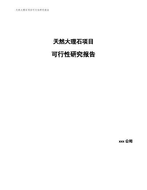 天然大理石项目可行性研究报告