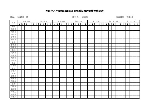 冬季长跑活动统计表