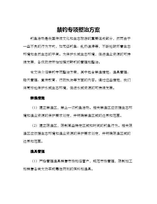 禁钓专项整治方案