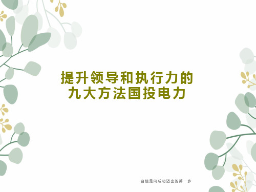 提升领导和执行力的九大方法国投电力共60页文档