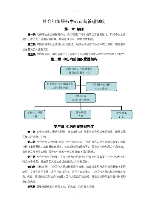 社会组织服务中心运营管理制度