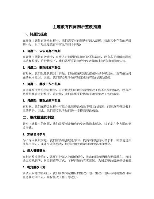 主题教育四问剖析整改措施