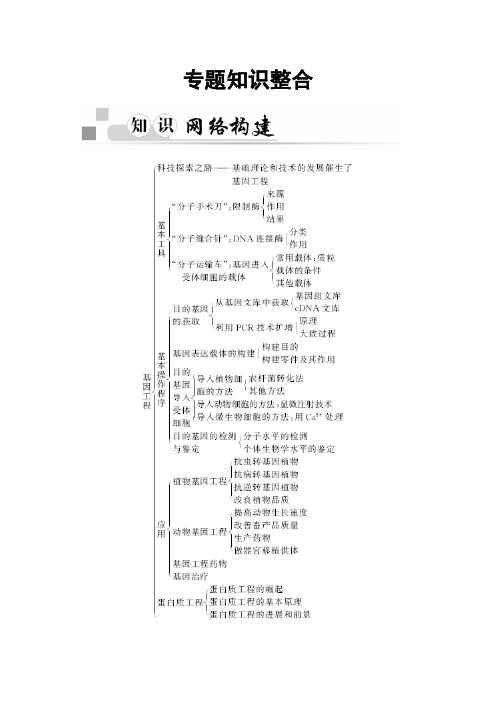 ~人教版高中生物同步辅导与检测 选修3专题1《基因工