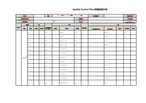 质量控制计划