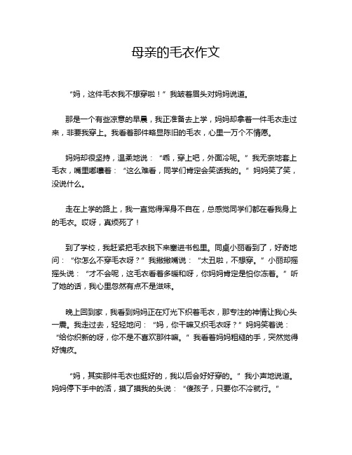 母亲的毛衣作文