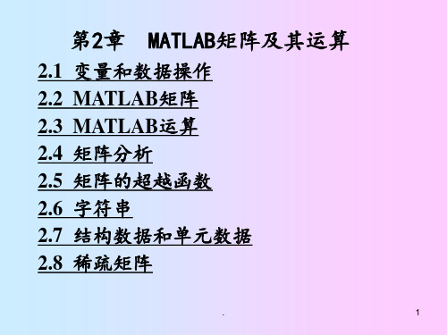 第2章--MATLAB矩阵及其运算PPT课件