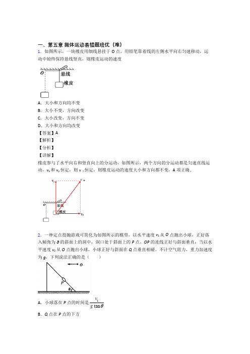 抛体运动单元测试卷(含答案解析)