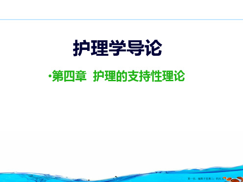 护理学导论 第四章：护理的支持性理论