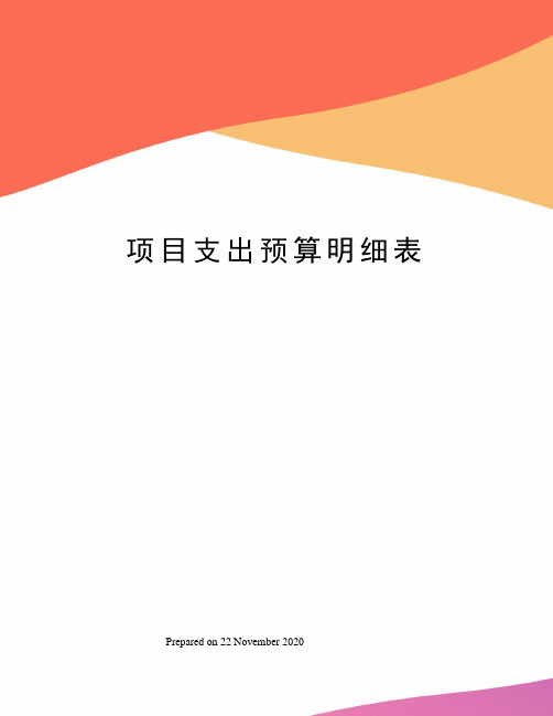 项目支出预算明细表