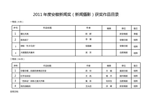 64-2011年度安徽新闻奖(新闻摄影)获奖作品目录