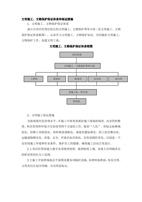 文明施工、文物保护保证体系和保证措施(通用)