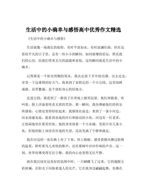 生活中的小确幸与感悟高中优秀作文精选