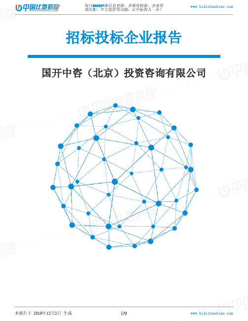 国开中咨(北京)投资咨询有限公司-招投标数据分析报告