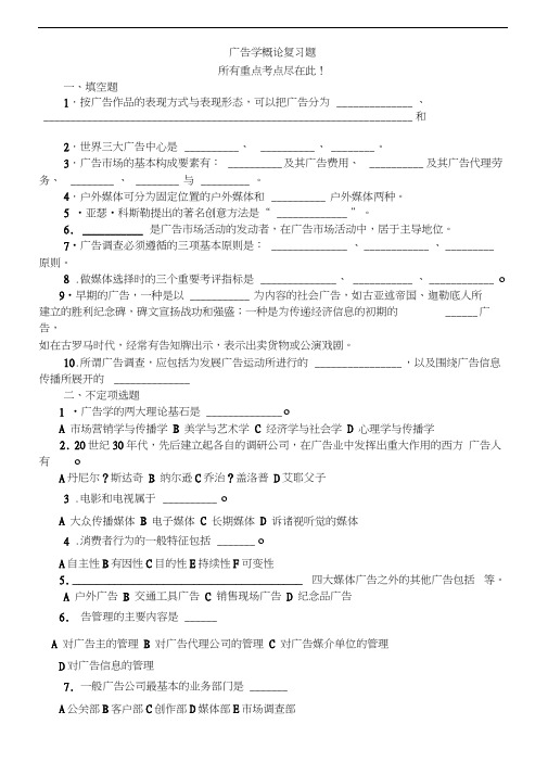 《广告学概论》考点试题必看必做