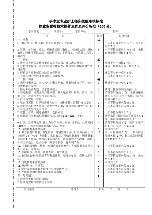 静脉留置针操作标准