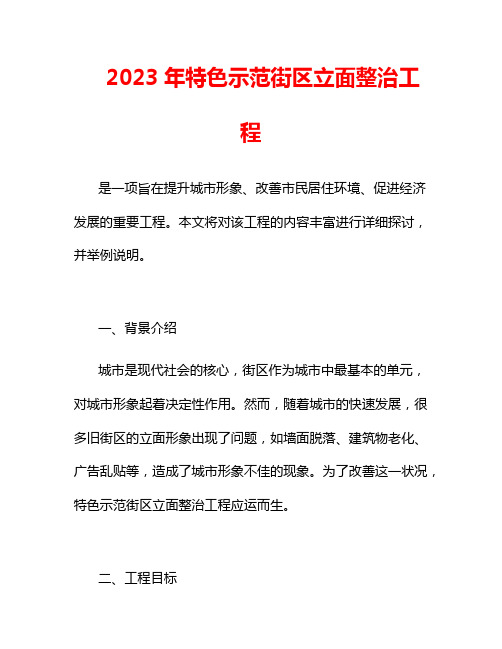 2023年特色示范街区立面整治工程