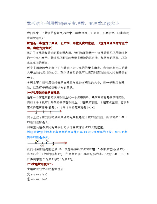 数形结合-利用数轴表示有理数,有理数比较大小