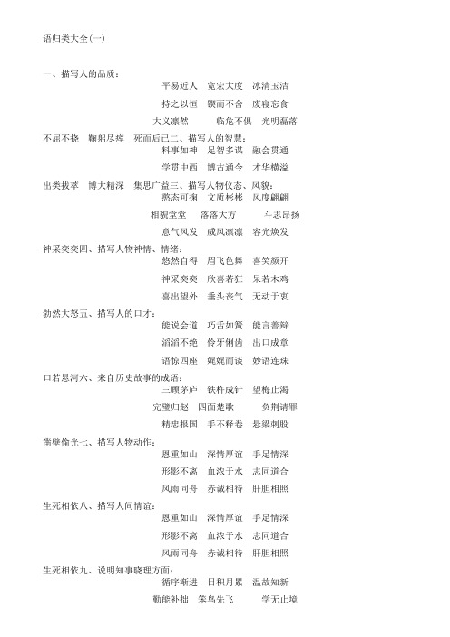 六年级语文四字词语积累