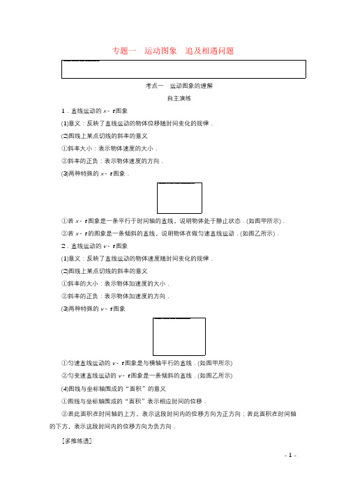 2022届高考物理一轮复习 专题一 运动图像 追及相遇问题学案 新人教版