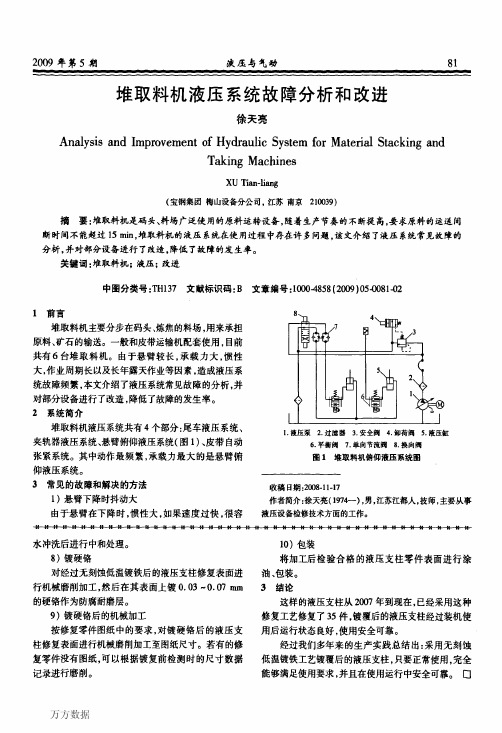 堆取料机液压系统故障分析和改进