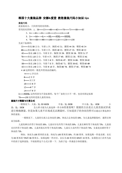 韩国十大童装品牌 安娜