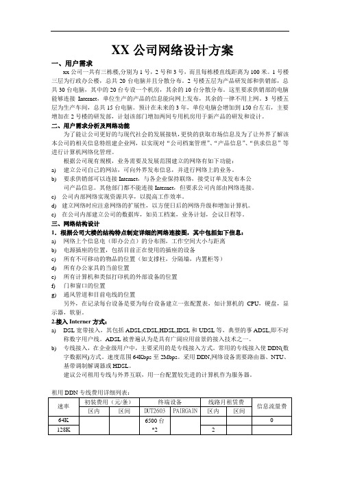 中小型企业网络设计方案