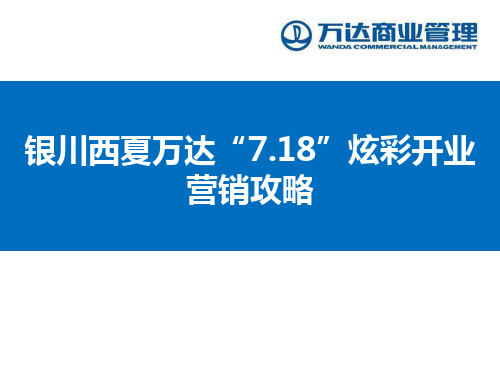 西夏WD广场“7.18”炫彩开业营销方案-定案