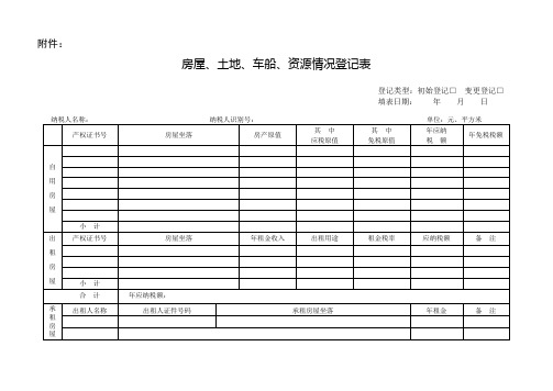 房屋土地车船情况登记表登记类型初始登记变更登记