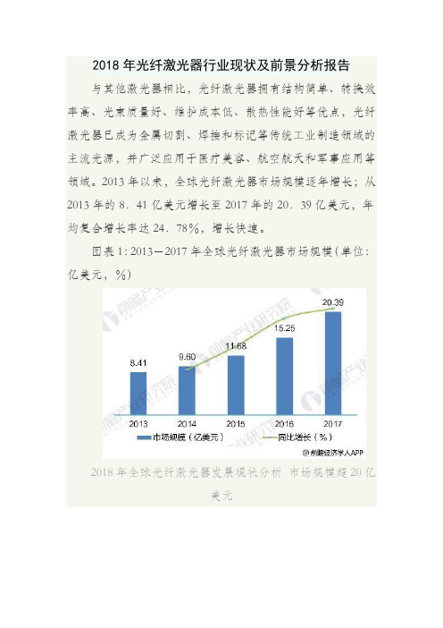 2018年光纤激光器行业现状及前景分析报告