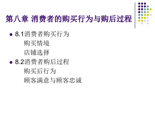 第八章消费者的购买行为和购后过程