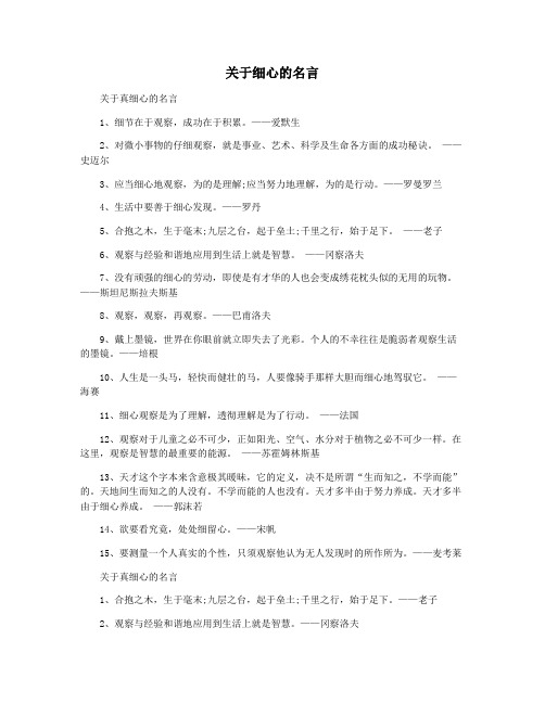 关于细心的名言