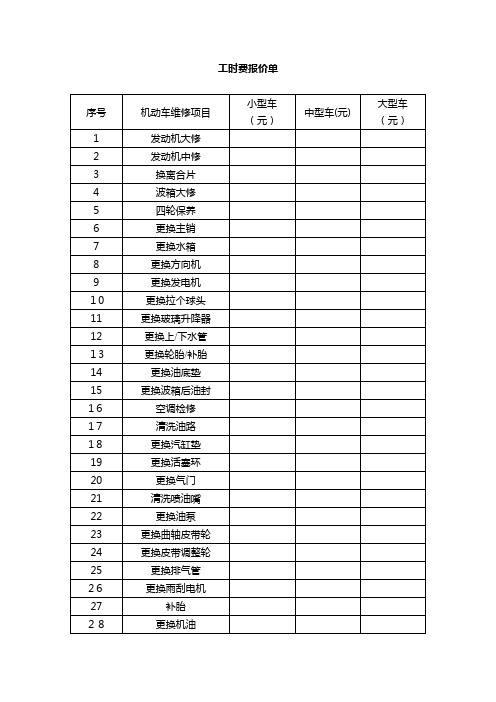 大朗鑫运汽修厂工时费报价单.doc