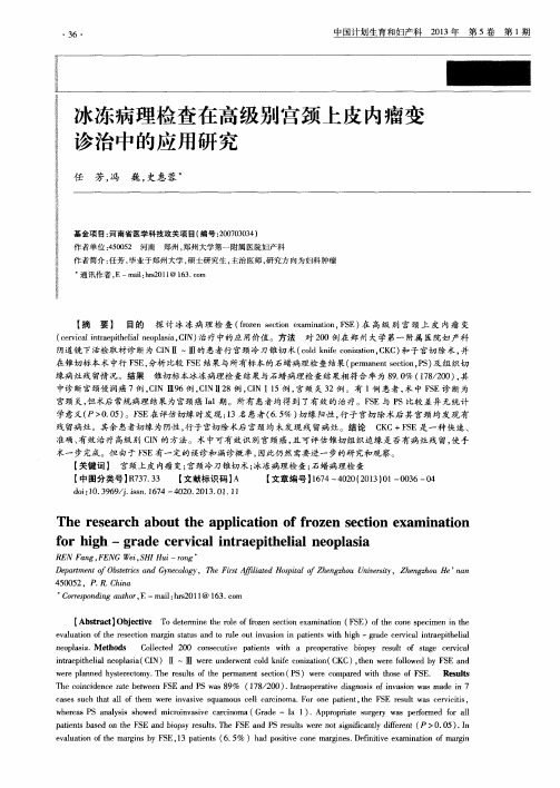 冰冻病理检查在高级别宫颈上皮内瘤变诊治中的应用研究