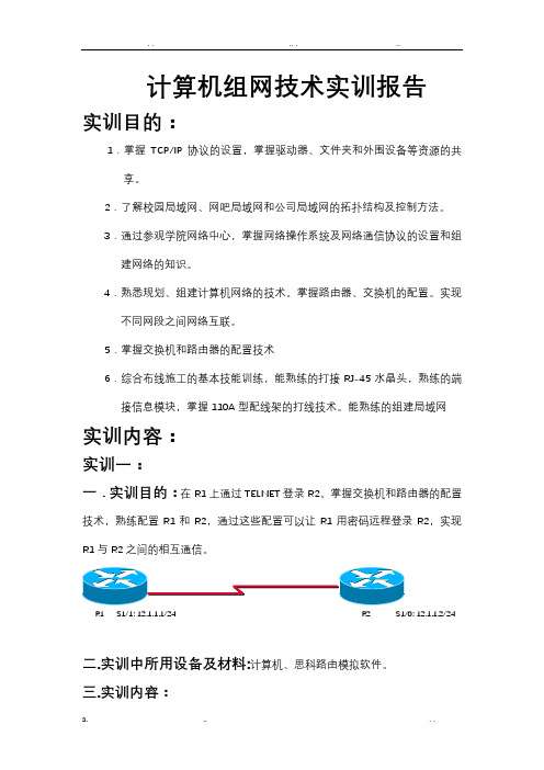 计算机组网技术实训报告