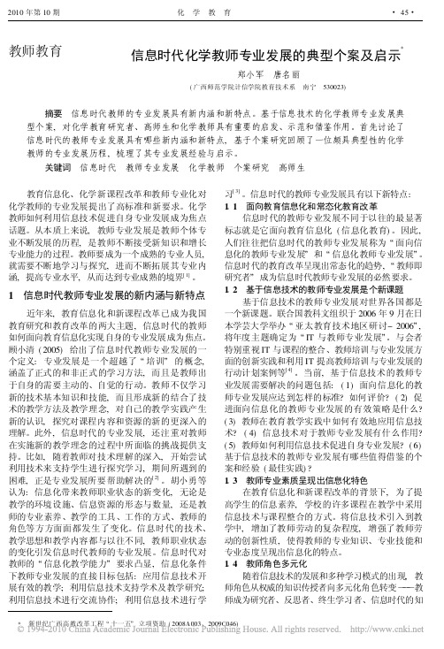 信息时代化学教师专业发展的典型个案及启示