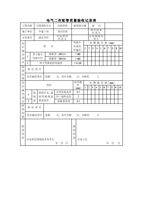 实测实量检查表格(二次配管)