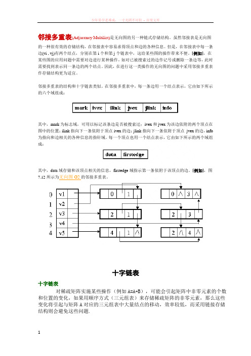 邻接多重表和十字链表