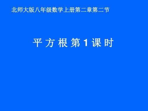 新北师大版八年级数学上册《平方根》1课时优质课课件