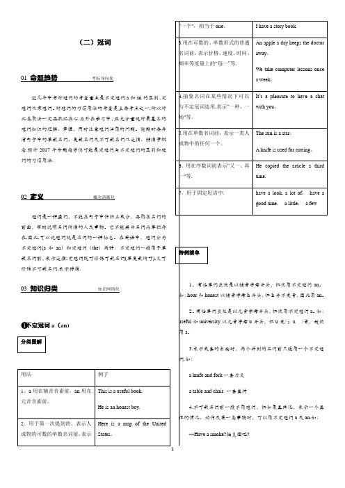 2017年中考英语-冠词