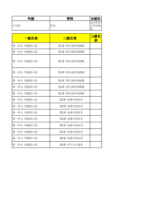 历史北师大八年级上册