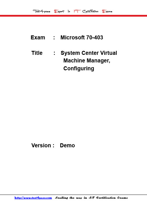 Test4pass Microsoft test 70-403 exam dumps 73-403 vce study guides