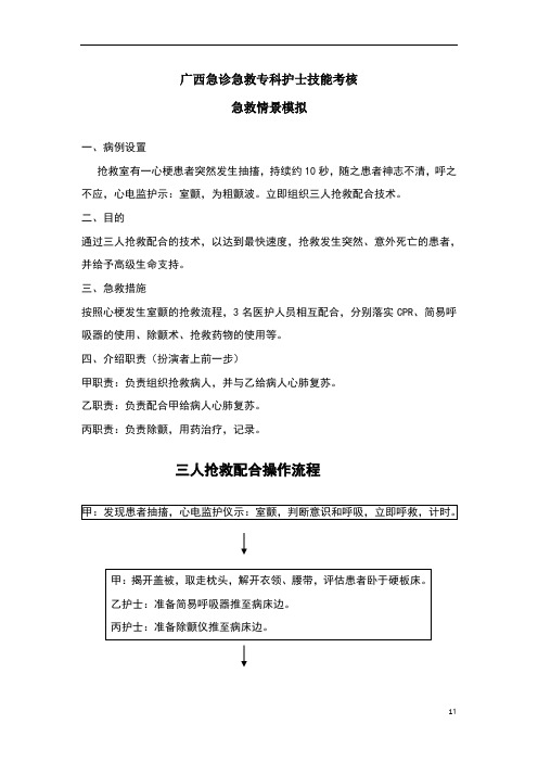 急诊急救专科护士三人抢救配合操作流程