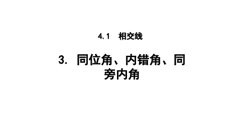 4.1.3 同位角、内错角、同旁内角 华东师大版(2024)数学七年级上册课件