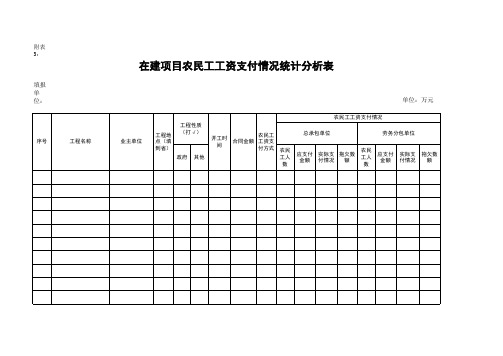 农民工工资检查表