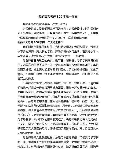 我的语文老师800字高一作文